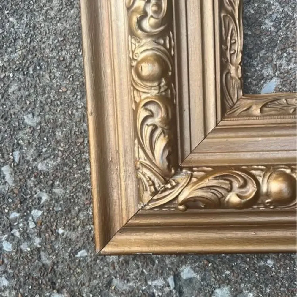 Pair of Wooden Vintage Frames | Romantic Ornate Carved Wood Golden Picture Frame